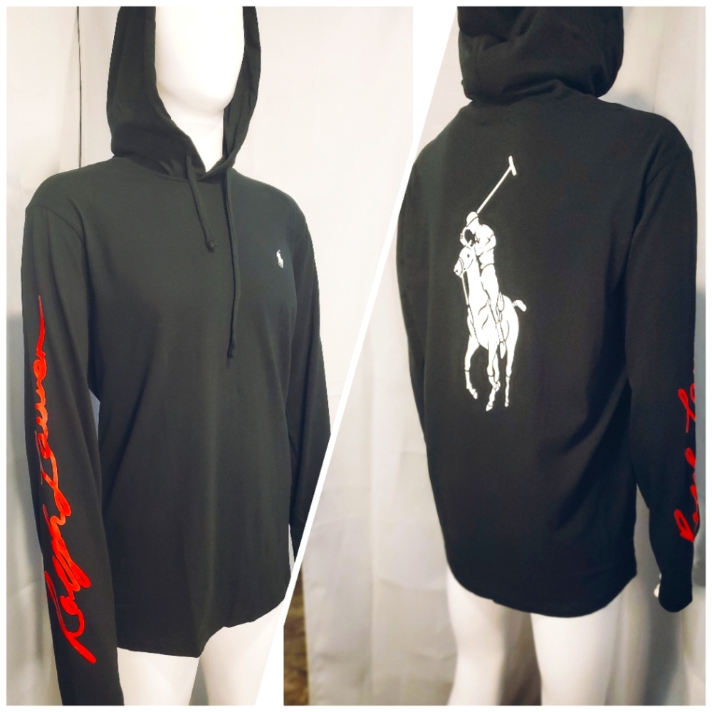 NWT Ralph Lauren Big Pony Polo Hooded Long Sleeve Tee